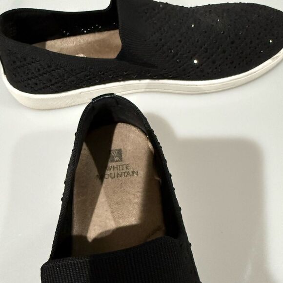 White Mountain Black Slip-On Sneakers with Textured Design - Picture 3 of 3